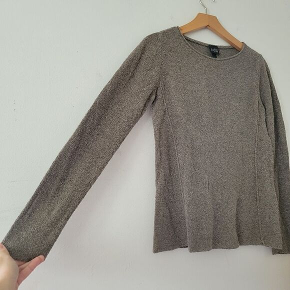 Eileen Fisher Silk Top Textured S Neutral Gray - Picture 5 of 6
